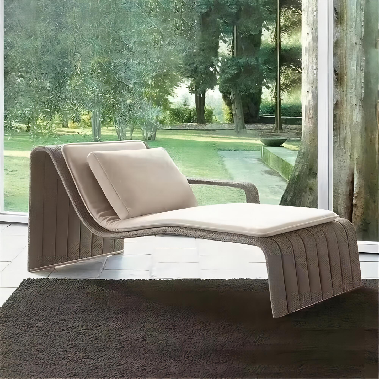 Waterproof Patio Furniture Beach Chaise Lounge with Table